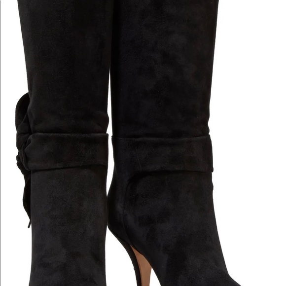 New Valentino suede Bow embellished boots in Black. - Picture 12 of 15